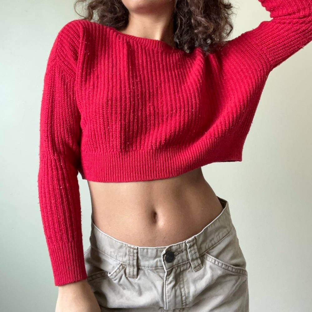 ⭐️ LAST CHANCE ⭐️ 🎉LIKE NEW 🎉 Cropped Red Sweater Sz XXL